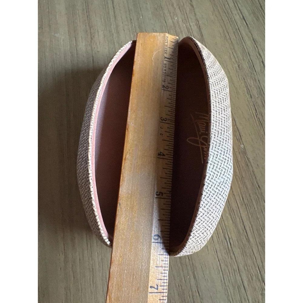 Maui Jim Woven Basketweave Hard Shell Sunglasses Case Tan Brown Clamshell